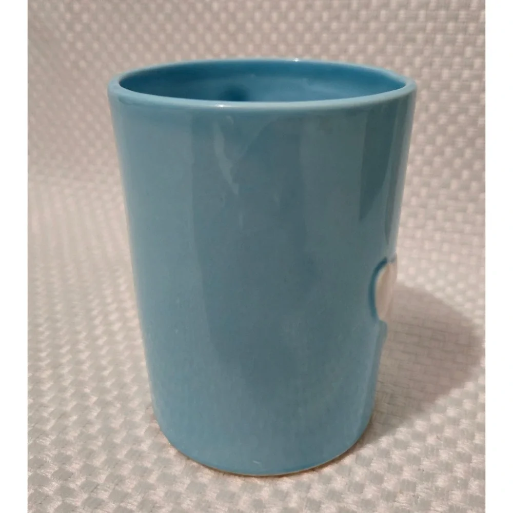 Penguin & Whale Ceramic Tumbler/Toothbrush Holder With 3D Design Blue & White